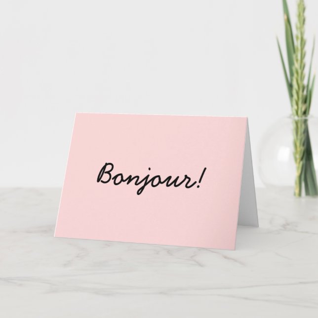 Carte Bonjour design moderne écriture crème ivoire (Devant)