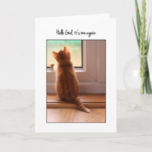 Carte Bonjour Dieu, c'est encore moi kitten Blank à l'in