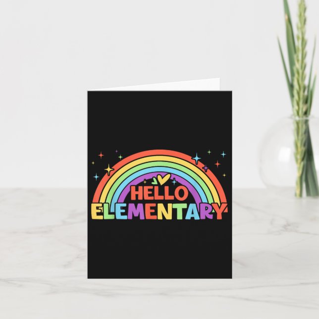 Carte Bonjour Élémentaire Escadron D'Enseignants Arc-En- (Devant)