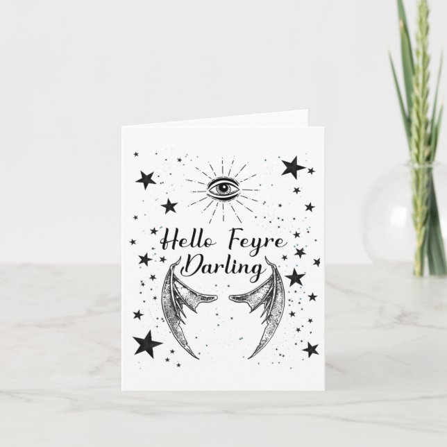 Carte Bonjour Feyre Darling Acotar Design Sticker (Devant)
