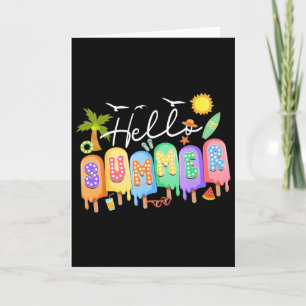 Carte Bonjour Glace de Vacances d'Été Popsicle Glace Lol