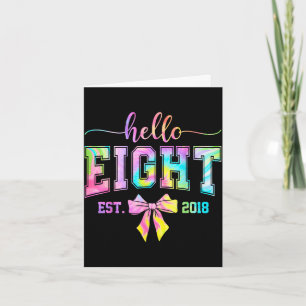 Carte Bonjour huit est 2018 8e anniversaire coquette 8 a