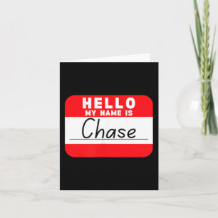 Carte Bonjour Je M'appelle Chase Drôle Étiquette De Nom