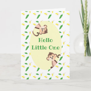 Carte Bonjour Little One Monkey Félicitations
