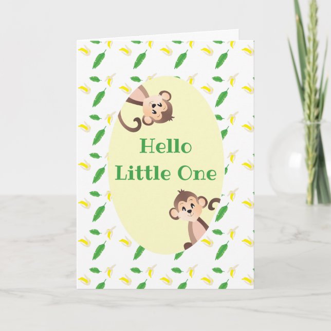 Carte Bonjour Little One Monkey Félicitations (Devant)