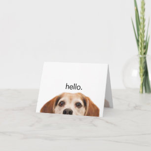 Carte Bonjour mignon Beagle chien moderne tendance Blank