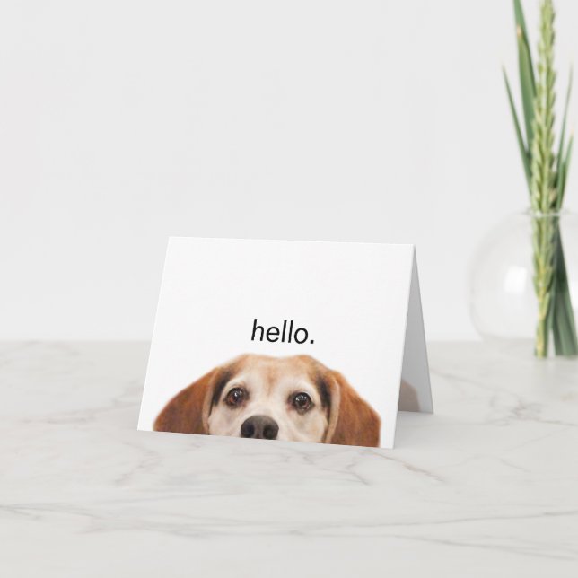 Carte Bonjour mignon Beagle chien moderne tendance Blank (Devant)