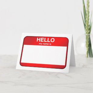 Carte Bonjour Mon Nom Est...