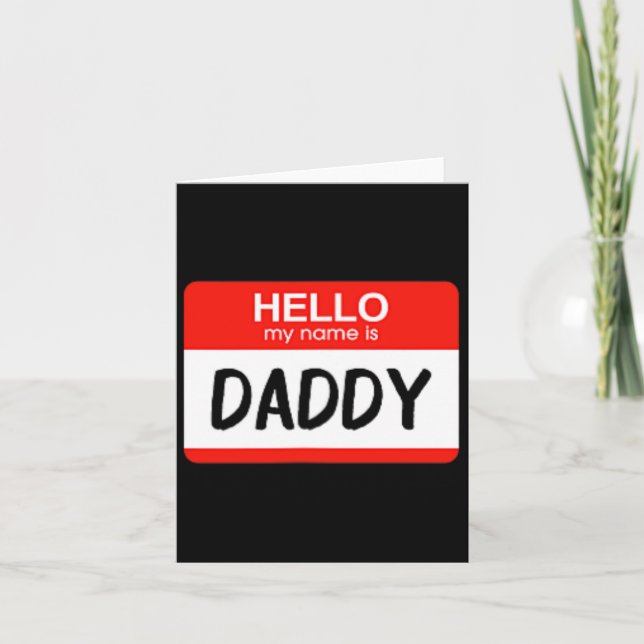Carte Bonjour Mon Nom Est Papa Étiquette De Nom Drôle Co (Devant)