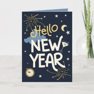 Carte Bonjour Nouvel An - Fête du Nouvel An de Minuit