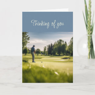 Carte Bonjour Penser de vous Golfer sur le terrain de go