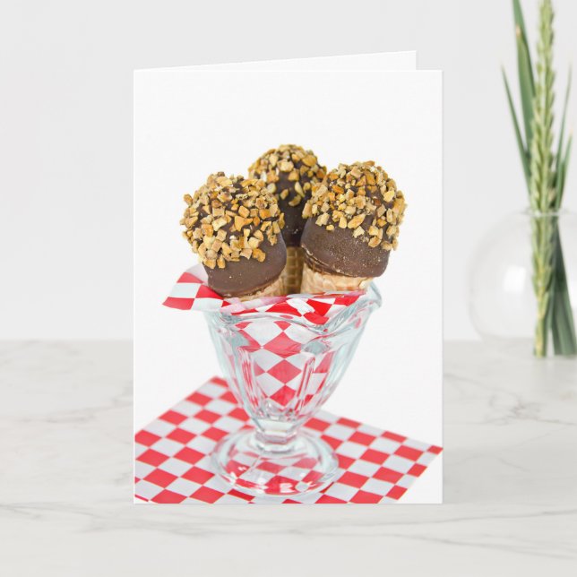 Carte Bonjour pilons crème glacée en verre (Devant)