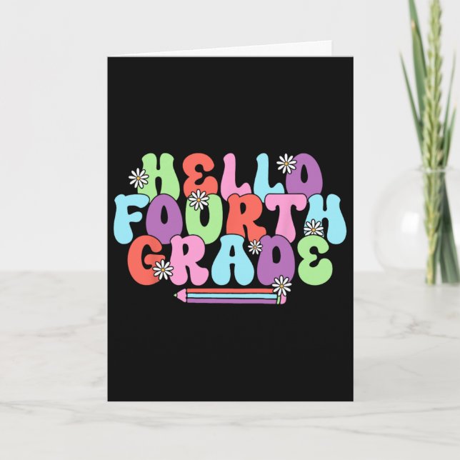 Carte Bonjour professeur de quatrième année Fille de 4e  (Devant)