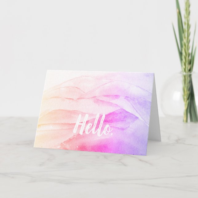 Carte Bonjour Rainbow Watercolor Card (Devant)
