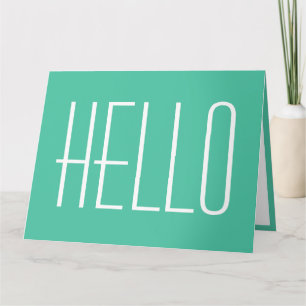 Carte Bonjour Simple Typographie Minimaliste Vert Modern