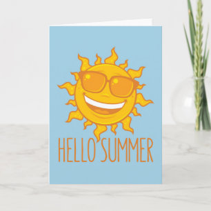 Carte Bonjour Summer Sun Avec Lunettes de soleil