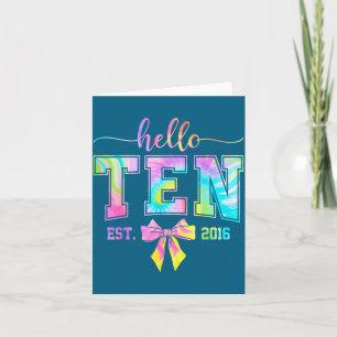 Carte Bonjour ten est 2016 10e anniversaire coquette 10