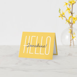 Carte Bonjour Typographie Jaune Mignonne Heureuse Sunshi