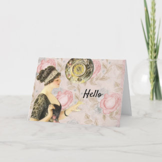 Carte Bonjour victorienne