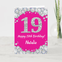Bonne 19e anniversaire Hot rose et Parties scintil