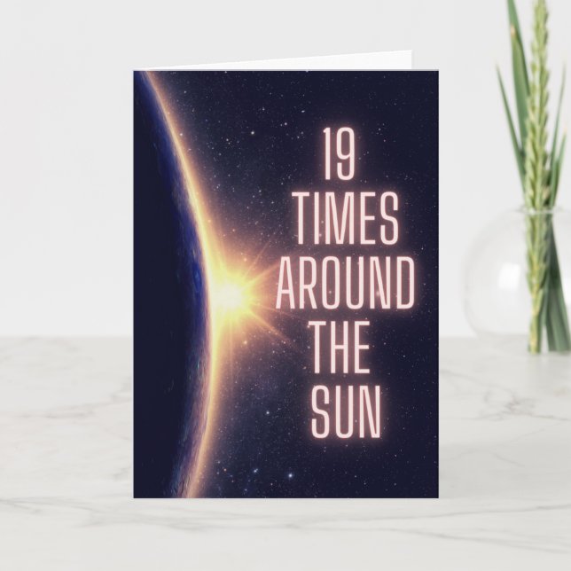 Carte Bonne 19e anniversaire Universe Sun Greeting Card (Devant)