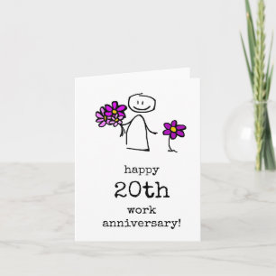 Carte Bonne 20e anniversaire de travail, Coworker, Patro