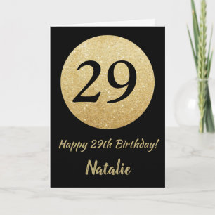 Carte Bonne 29e anniversaire Black and Gold Parties scin