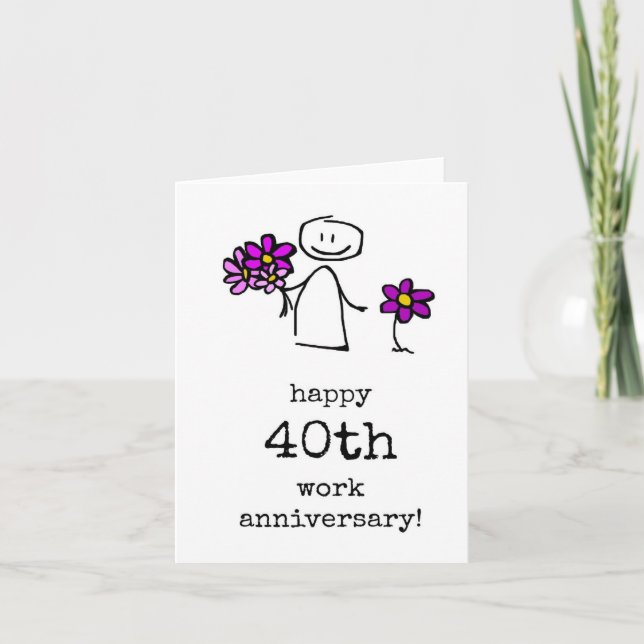 Carte Bonne 40ème anniversaire de travail (Devant)