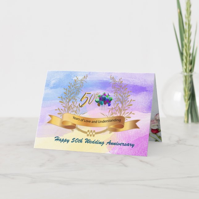 Carte Bonne 50e anniversaire de MariageCarte de voeux pl (Devant)