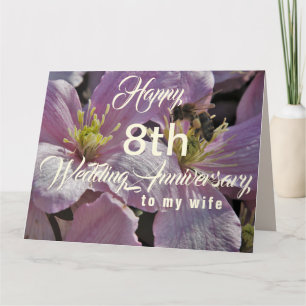 Carte Bonne 8e anniversaire de Mariage Salutation des fe