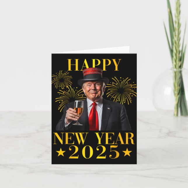 Carte Bonne année 2025 Drôle Trump Nouvel An Nouvelle Am (Devant)