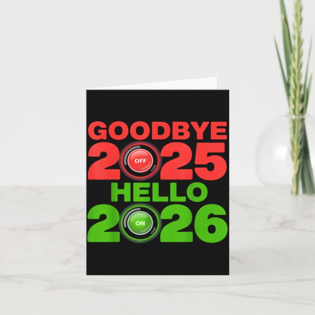 Carte Bonne année 2026 Au revoir 2025 Bienvenue 2026  (Devant)