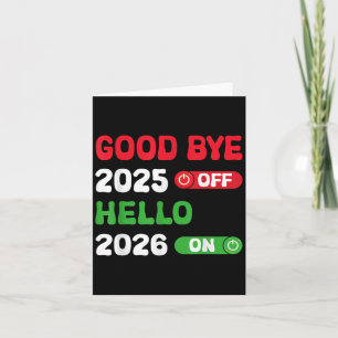 Carte Bonne année 2026 Au revoir 2025 Bonjour 2026