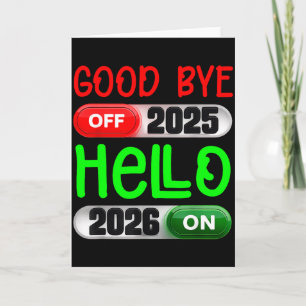 Carte Bonne année 2026 Au revoir 2025 Bonjour 2026