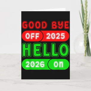 Carte Bonne année 2026 Au revoir 2025 Bonjour 2026 Match