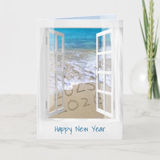 Carte Bonne année 2026 Beach Window (Devant)