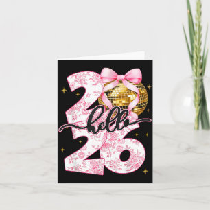 Carte Bonne année 2026 Boule disco Arc Nouvel An 
