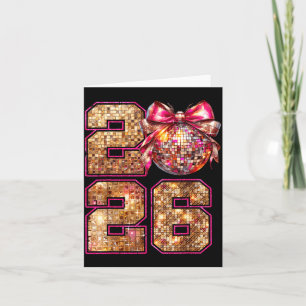Carte Bonne année 2026 Disco Ball Nk Coquette Arc Fam