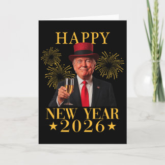 Carte Bonne année 2026 Drôle de feu d'artifice du présid