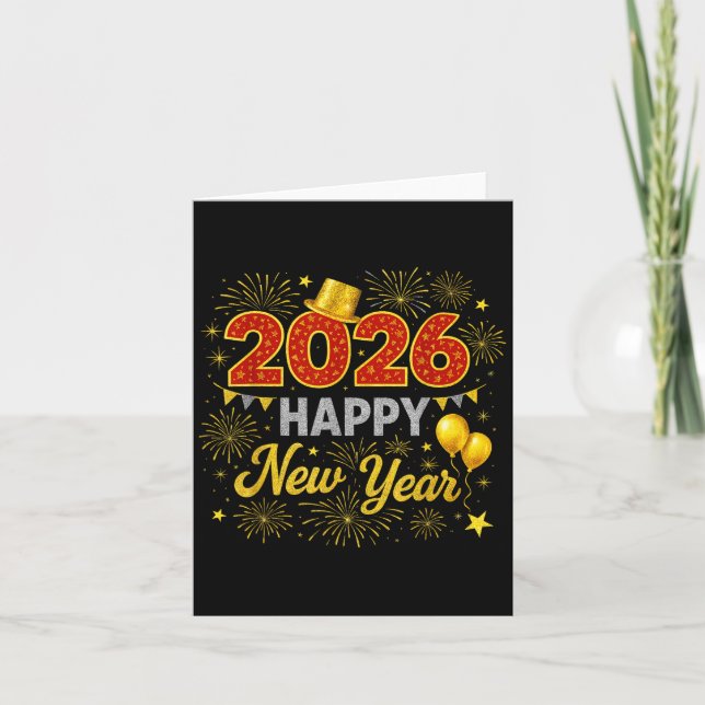 Carte Bonne année 2026 Feux d'artifice  (Devant)
