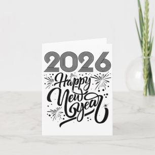 Carte Bonne année 2026 Feux d'artifice 