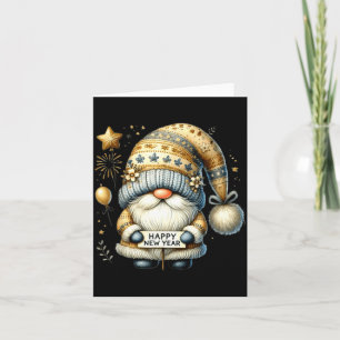 Carte Bonne année 2026 Gnome Aquarelle Gnome Nouvel An