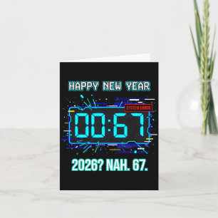 Carte Bonne Année 2026 Humour Horloge 6 7 Erreur Système