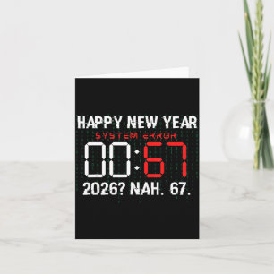 Carte Bonne année 2026 Humour Horloge 6 7 Système Mème E