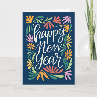 Carte Bonne année avec des fleurs