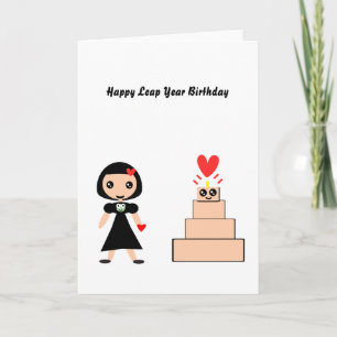 Carte Bonne année bissextile d'anniversaire