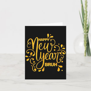 Carte Bonne année Bruh Nye Célébration de fête Party Mat