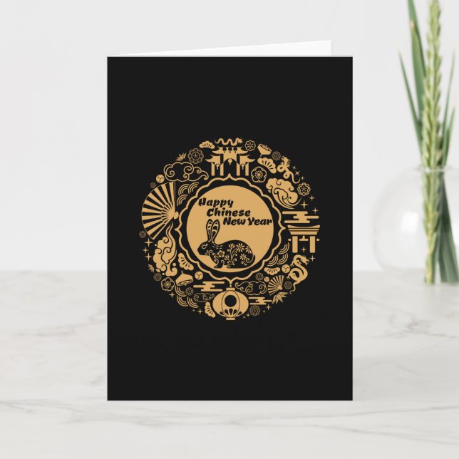 Carte Bonne année chinoise du lapin (Devant)