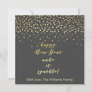 Carte Bonne année, faites-le scintiller ! Éclats d'or