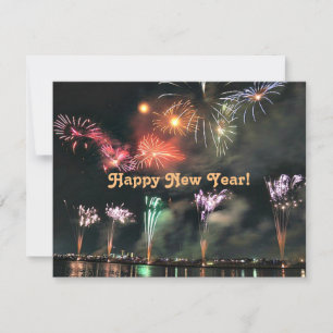 Carte Bonne Année, Feux d'Artifice Spectaculaires,